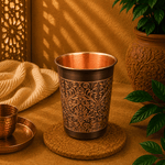 Vaso de Cobre Kala Pushpa Diseño Floral - BOUTIQUEDELAINDIA