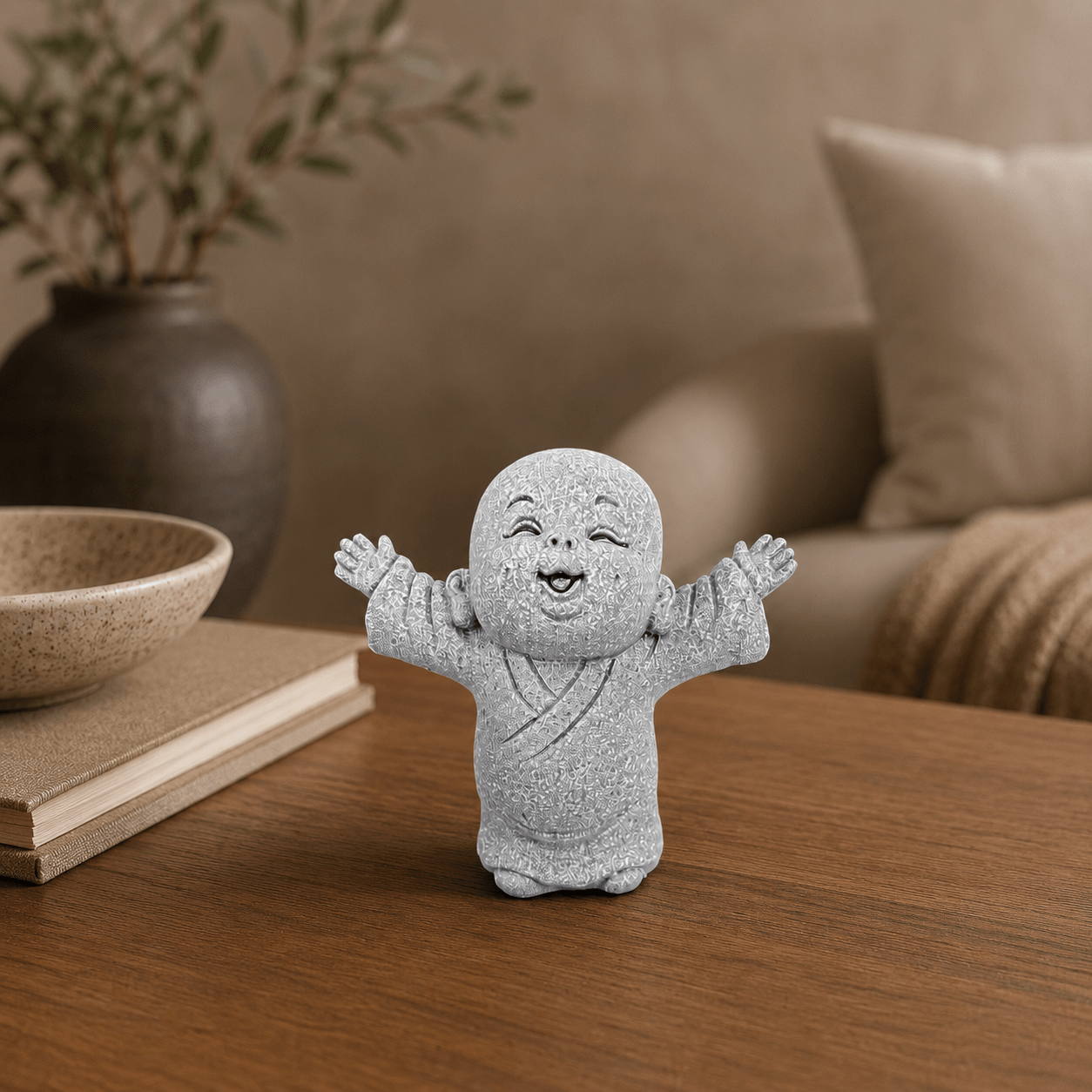 Figura Decorativa Monje Mudita Alegría y Gratitud - BOUTIQUEDELAINDIA