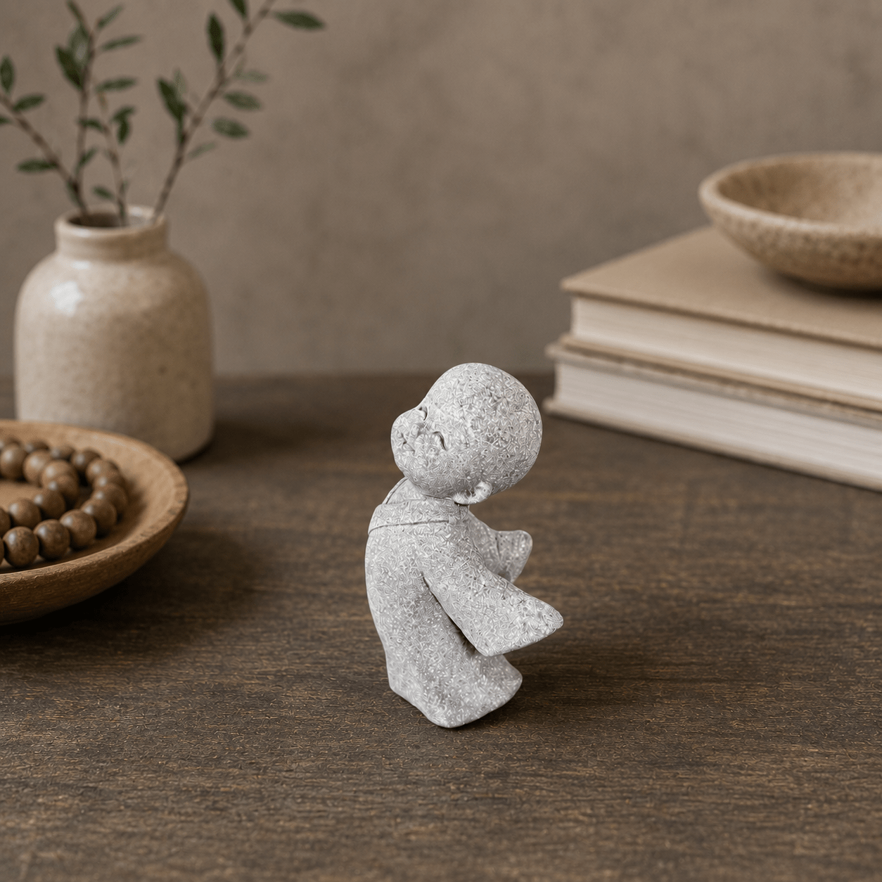 Figura Decorativa Monje Ananda Serenidad - BOUTIQUEDELAINDIA