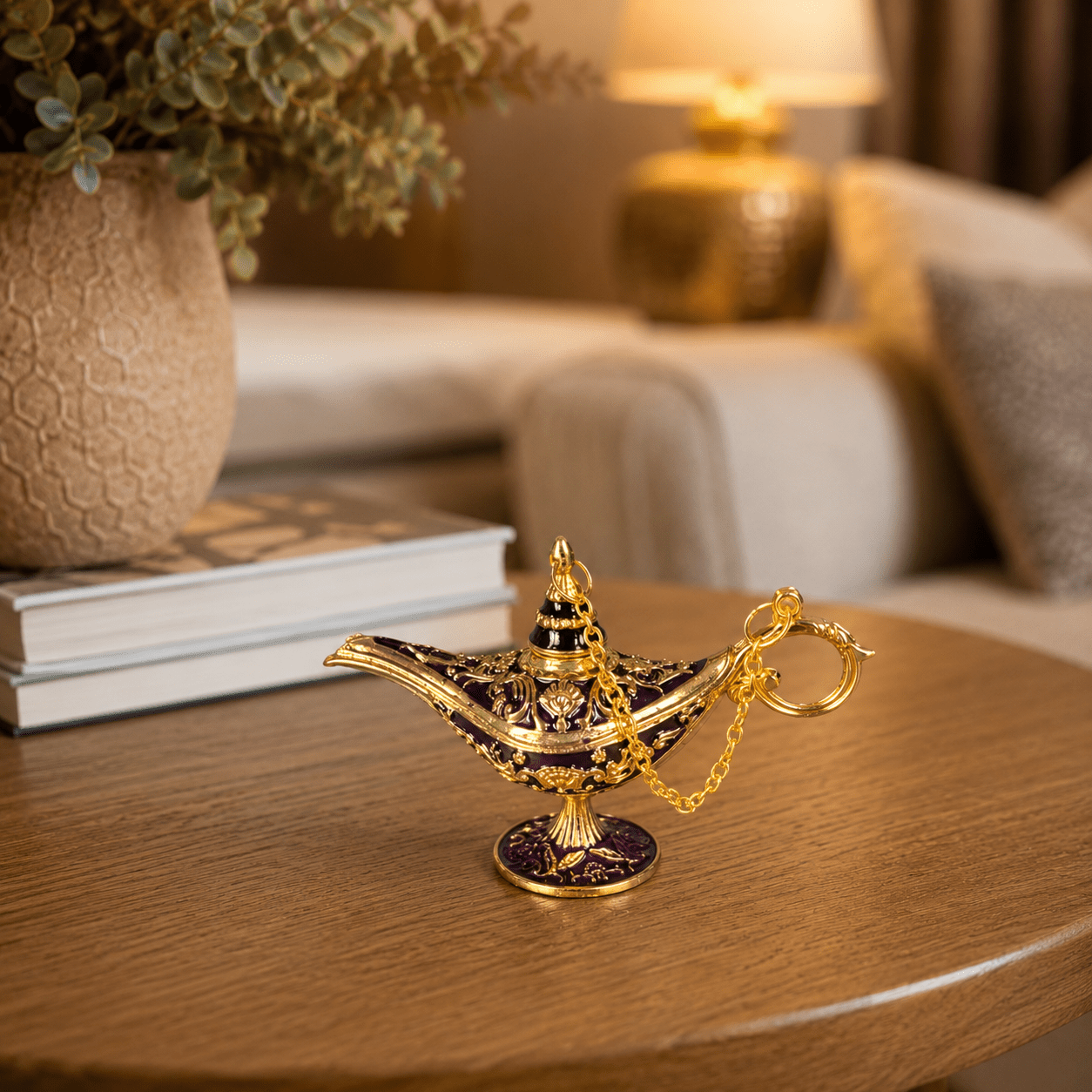 Figura Decorativa Mini Lámpara de Aladino Noor Morada - BOUTIQUEDELAINDIA