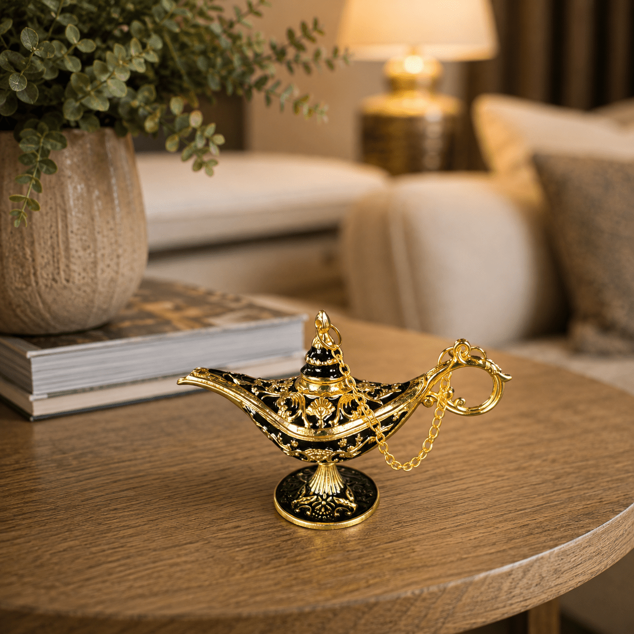 Figura Decorativa Mini Lámpara de Aladino Noor Negra - BOUTIQUEDELAINDIA