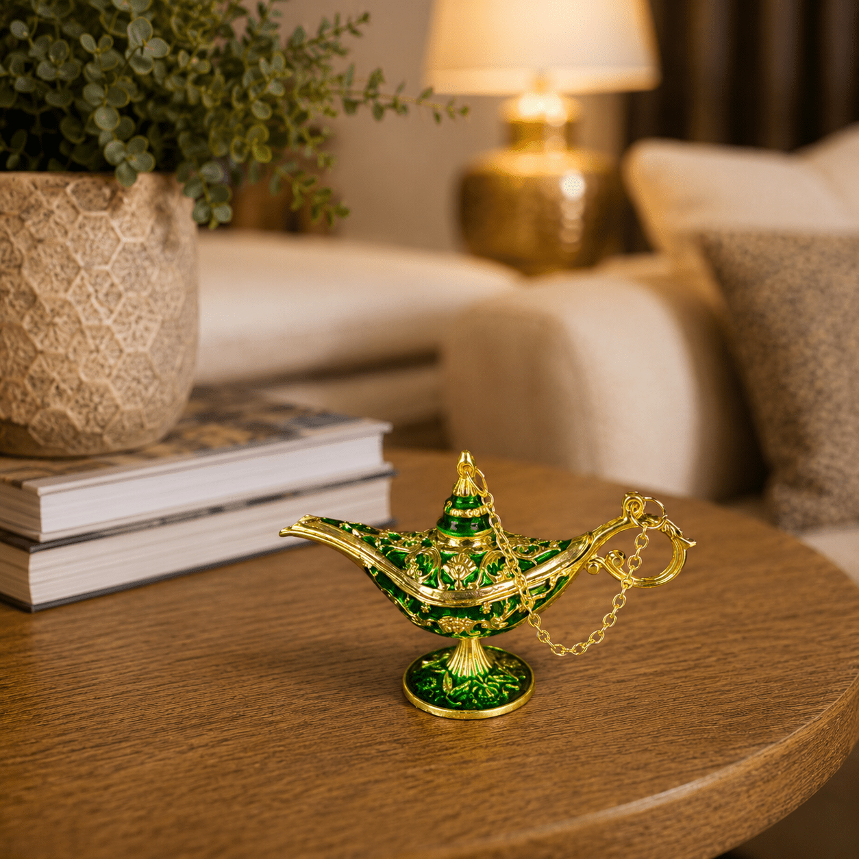 Figura Decorativa Mini Lámpara de Aladino Noor Verde - BOUTIQUEDELAINDIA