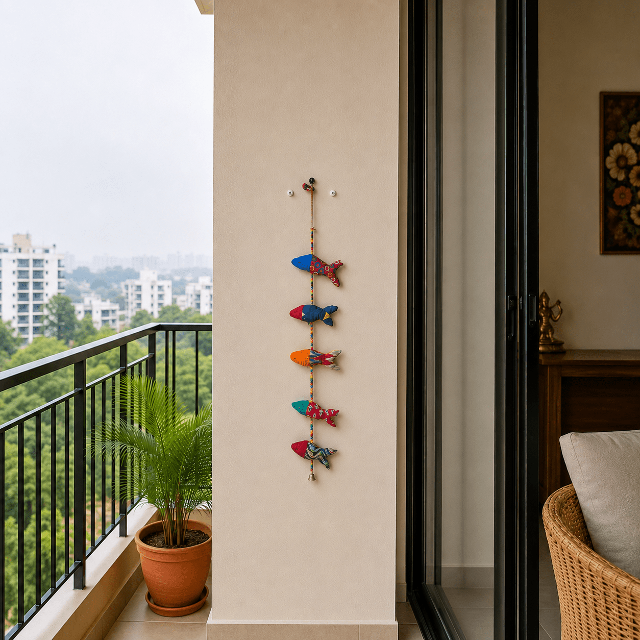 Móvil Colgante Matsya – Peces Textiles Artesanales - BOUTIQUEDELAINDIA