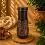 Botella de Cobre, Cobre grabado, Vaso de cobre incluido - BOUTIQUEDELAINDIA
