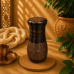 Botella de Cobre, Cobre grabado, Vaso de cobre incluido - BOUTIQUEDELAINDIA