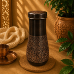 Botella de Cobre, Cobre grabado, Vaso de cobre incluido - BOUTIQUEDELAINDIA