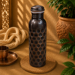 Botella de Cobre, Cobre grabado, Vaso de cobre incluido - BOUTIQUEDELAINDIA