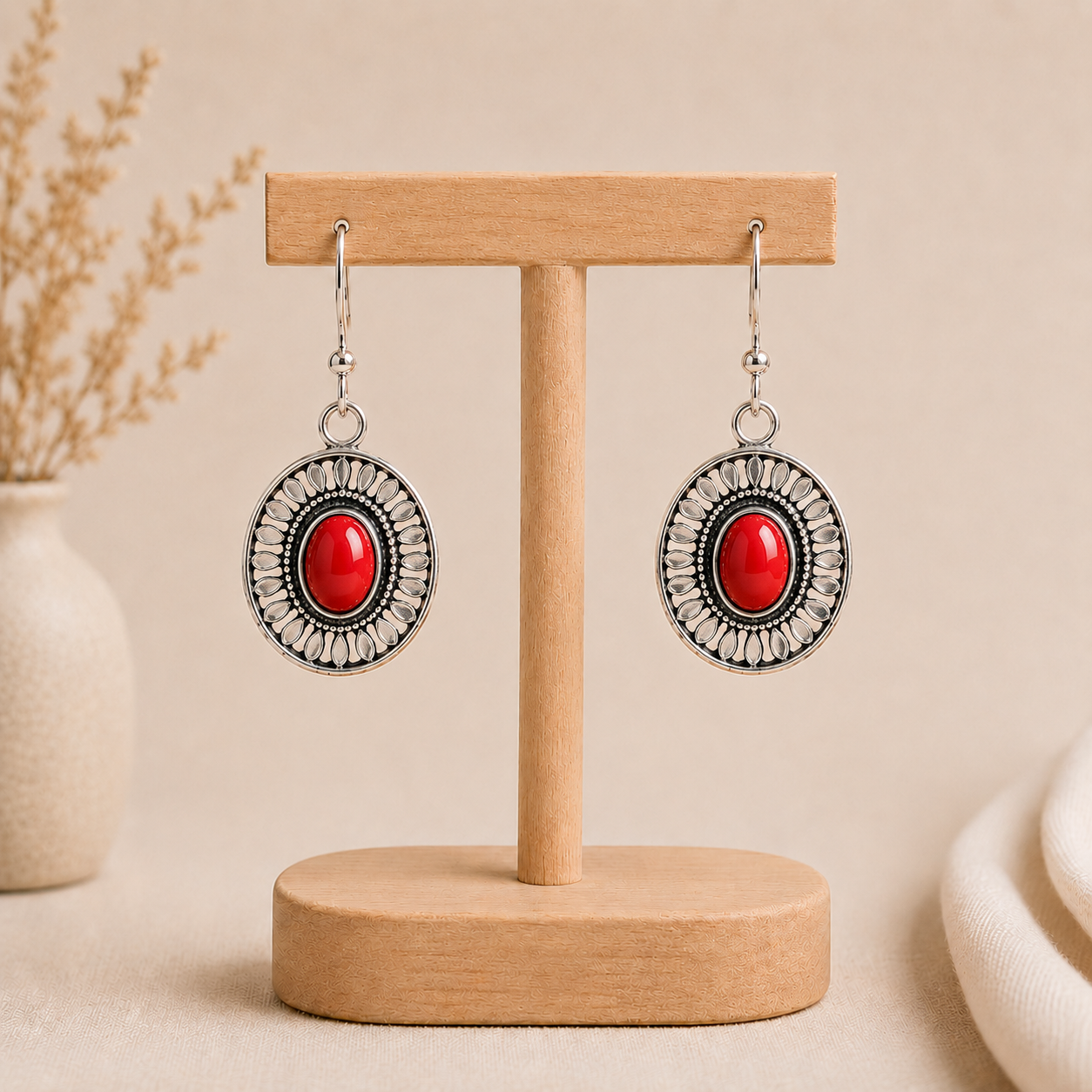 Aretes Mandala Rubí Imperia