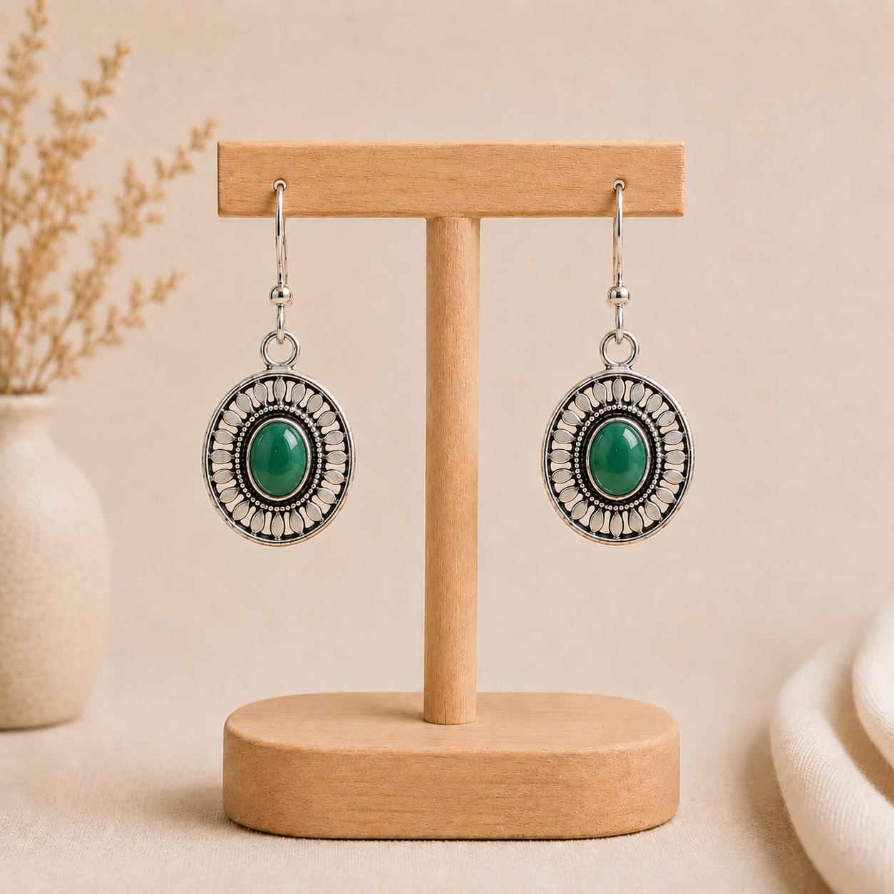 Aretes Mandala Esmeralda