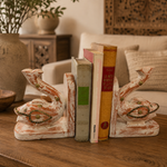Peces Imperiales Sujeta Libros en Madera - BOUTIUEDELAINDIA