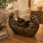 Figura Decorativa Caja Escondite Barca del Nilo con Faraón - BOUTIQUEDELAINDIA