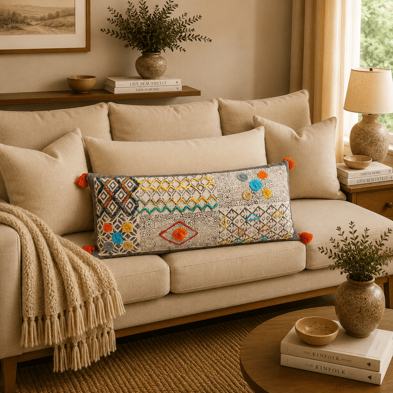 Cojín Avani - R80 inspirado en Artesania Hindu - BOUTIQUEDELAINDIA