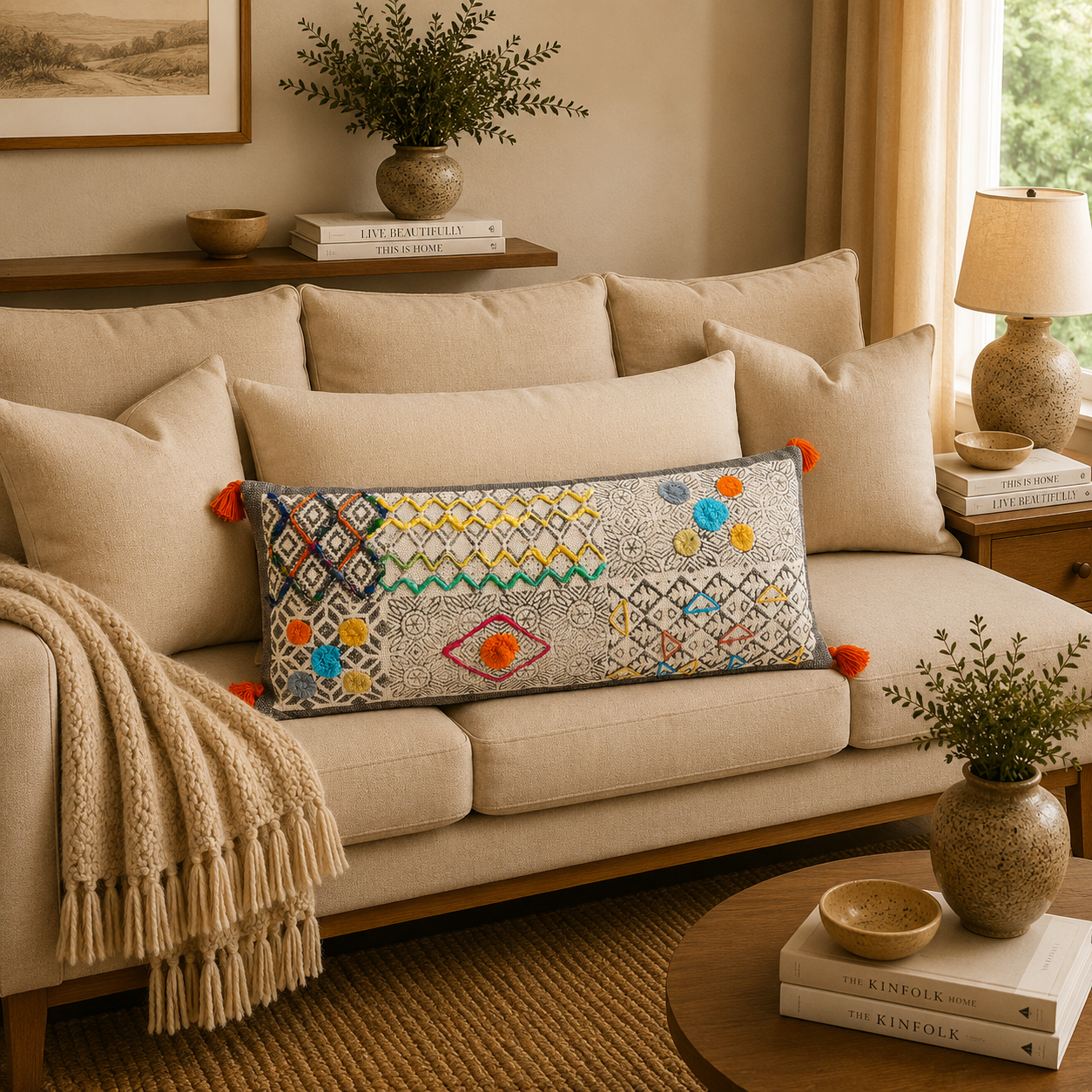 Cojín Avani - R80 inspirado en Artesania Hindu - BOUTIQUEDELAINDIA