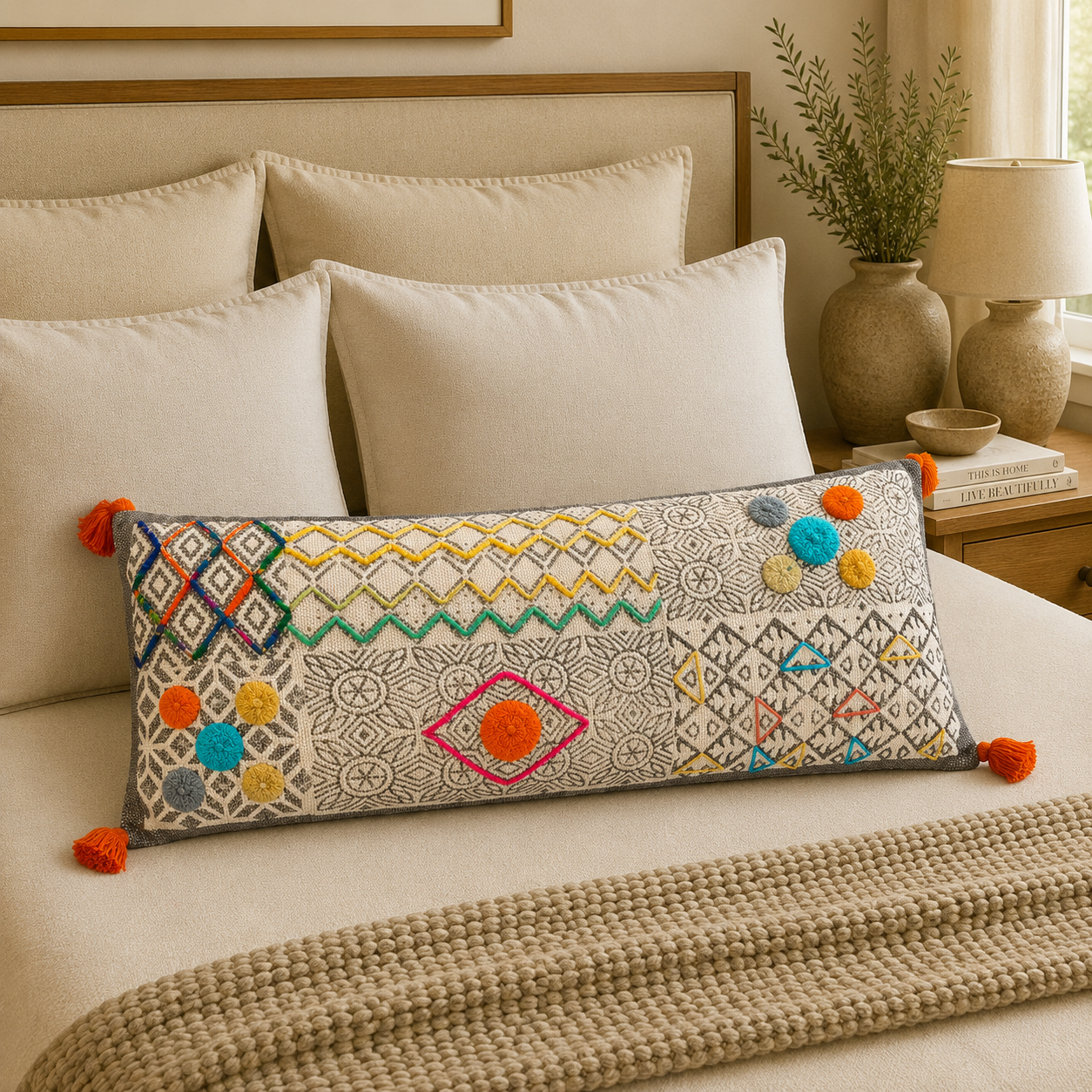 Cojín Avani - R80 inspirado en Artesania Hindu - BOUTIQUEDELAINDIA