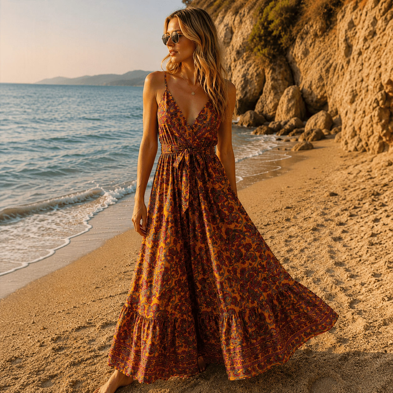 Vestido Dr-26 Mostaza Imperial - BOUTIQUEDELAINDIA