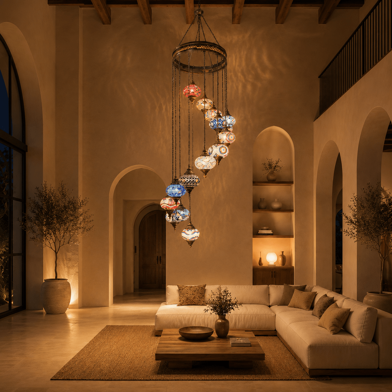 Lámpara de Techo Turca Gran Espiral Oriental - BOUTIQUEDELAINDIA