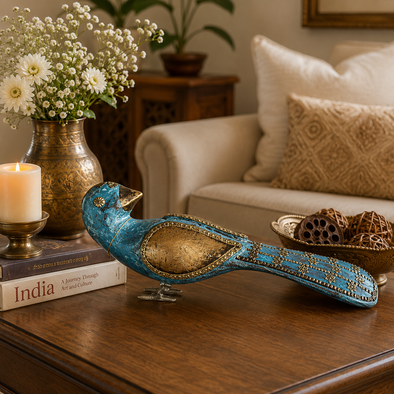 Figura Decorativa Mayura Padma - BOUTIQUEDELAINDIAENCOLOMBIA