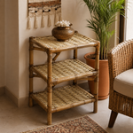 Estantería Artesanal Trenzado Natural con Canasto - BOUTIQUEDELAINDIA