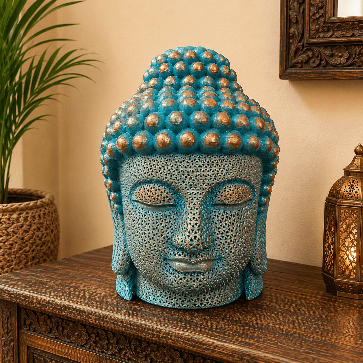 Escultura Decorativa Cabeza Buda Zen - BOUTIQUEDELAINDIA