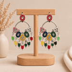 Aretes Ishani en Bronce Plateado - BOUTIQUEDELAINDIA