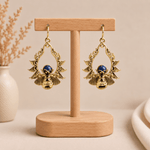 Aretes Abeja Ishira en Bronce con Piedra Azul - BOUTIQUEDELAINDIA