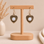 Aretes Corazón Arohi en Bronce con Piedra Blanca - BOUTIQUEDELAINDIA