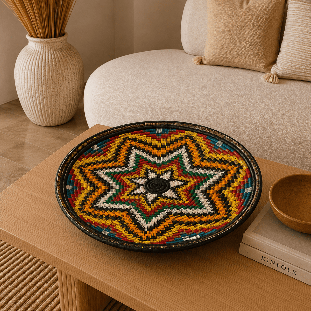 Canasto Decorativo Werrengue Mandala de Colores - BOUTIQUEDELAINDIA