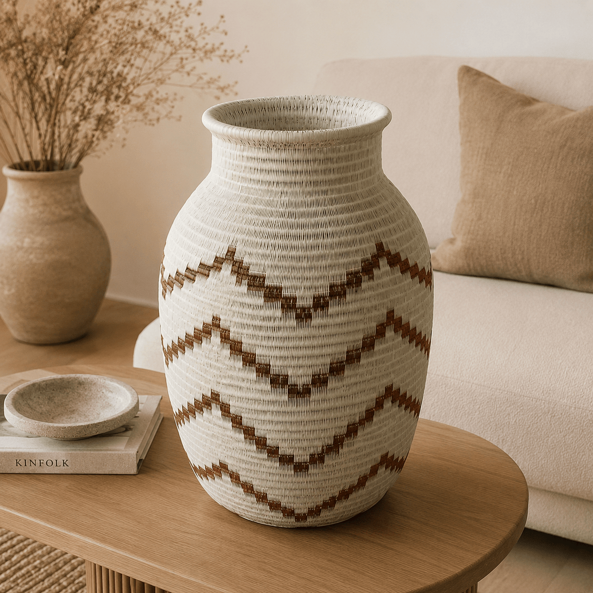 Canasto Werrengue Geometría Serena Artesanal - BOUTIQUEDELAINDIA