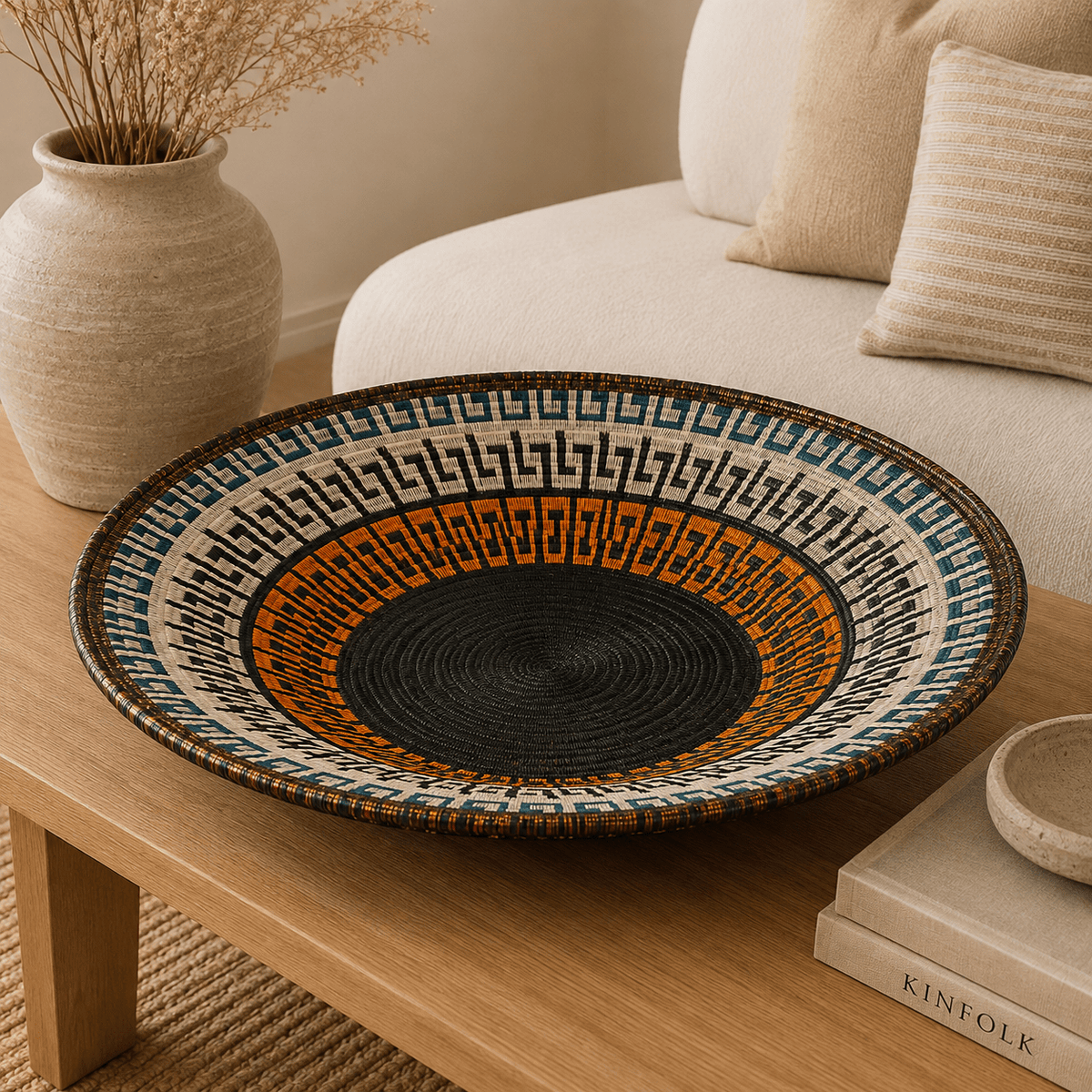 Canasto Werrengue Espiral de Tierra Artesanal - BOUTIQUEDELAINDIA