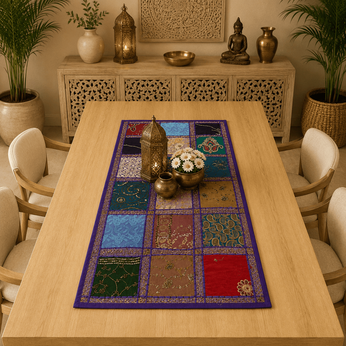 Centro de Mesa Destellos de la India Morados - BOUTIQUEDELAINDIA