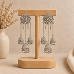 Aretes Jhumka Aditi en Bronce Plateado - BOUTIQUEDELAINDIA