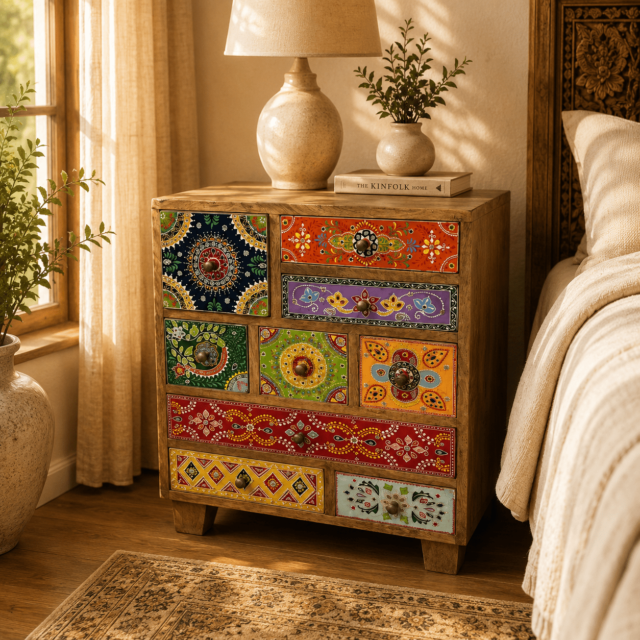 Mesa de Noche Colores de la India - BOUTIQUEDELAINDIA