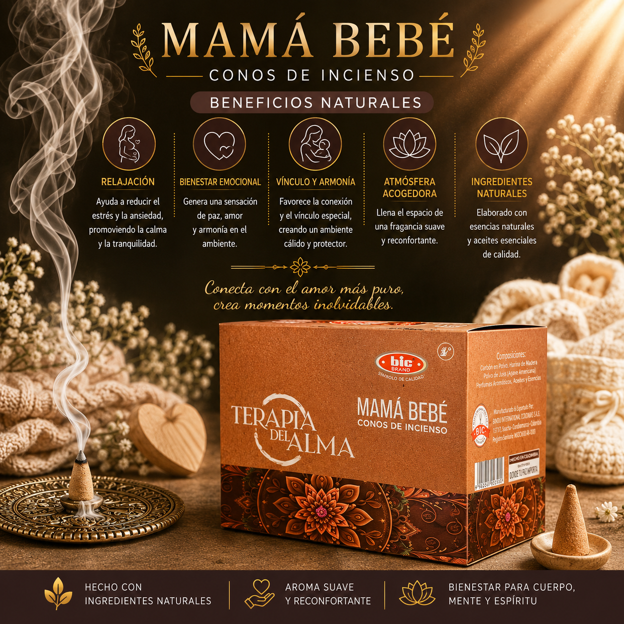 Conos de incienso Cascada de Mamá y Bebe PPM2.4K