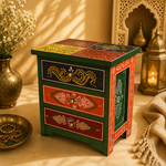 Joyero Organizador Trisha Verde Artesanal - BOUTIQUEDELAINDIA
