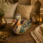 Pato Decorativo Padma Tallado y Pintado en Madera - BOUTIQUEDELAINDIA