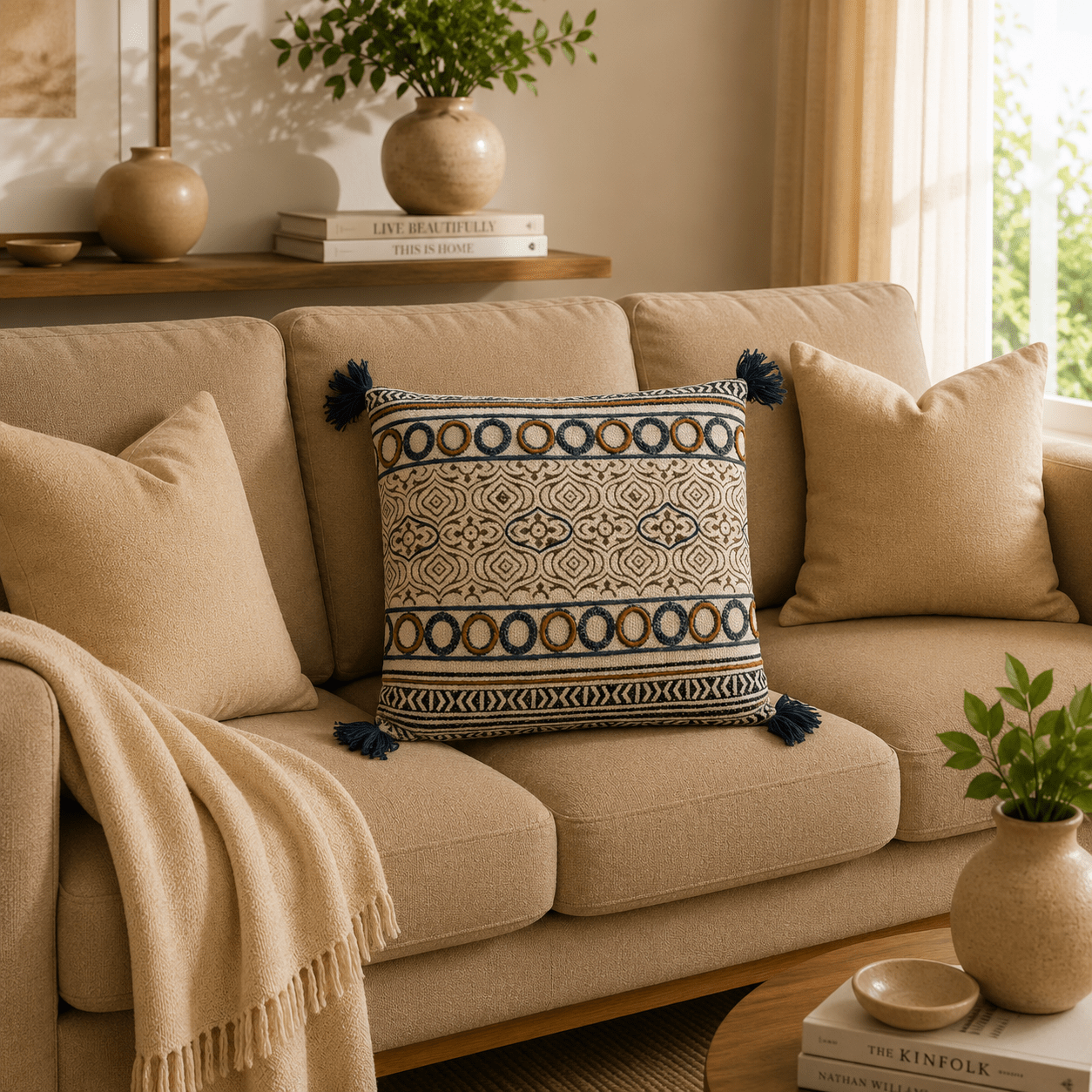 Cojín Decorativo Ishani Índigo - R40 - BOUTIQUEDELAINDIA