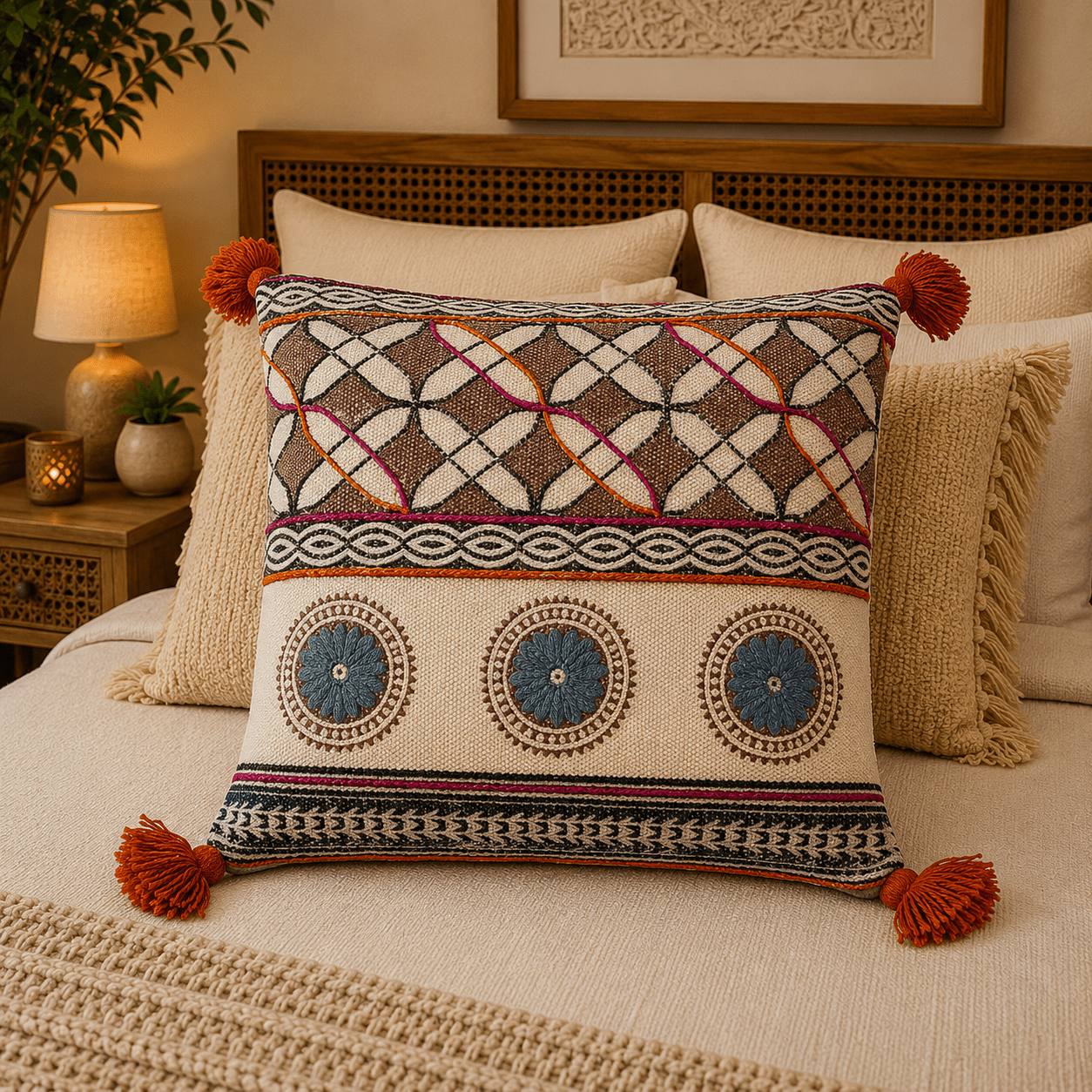 Cojín Bordado Kavya Heritage - R40 - BOUTIQUEDELAINDIA