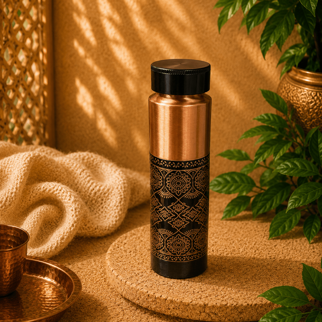 Botella de Cobre Mandala - BOUTIQUEDELAINDIA