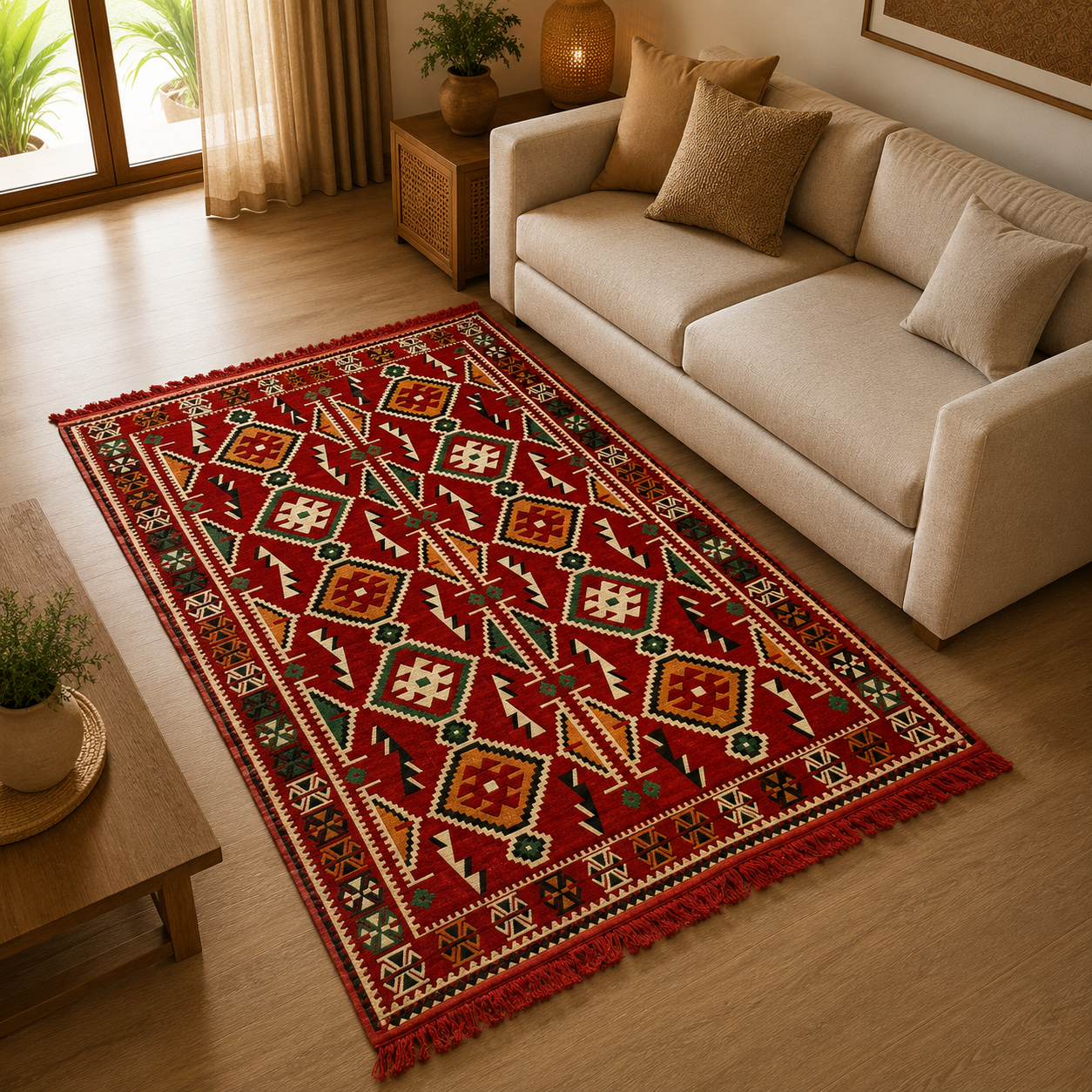 Tapete artesanal Hindú, Alfombra Hindú - BOUTIQUEDELAINDIA