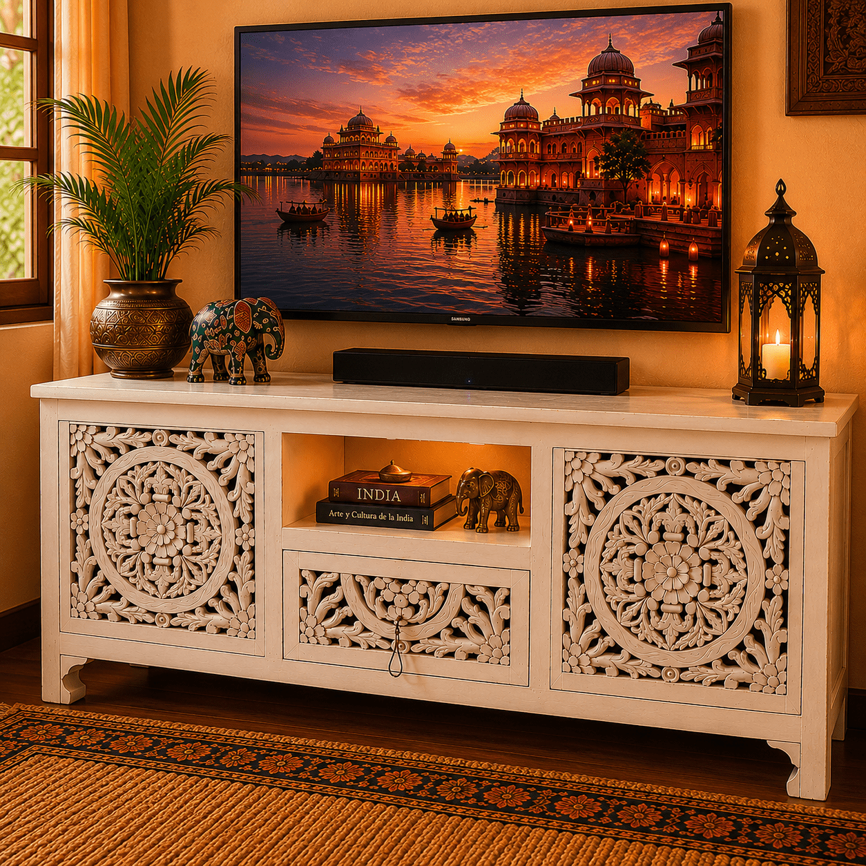 Centro de TV Mandala Imperial Vintage - BOUTIQUEDELAINDIA