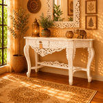 Consola Artesanal De la India y Acabado Vintage - BOUTIQUEDELAINDIA