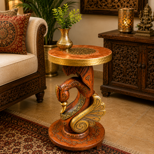 Mesa Decorativa Cisne Tallada a Mano