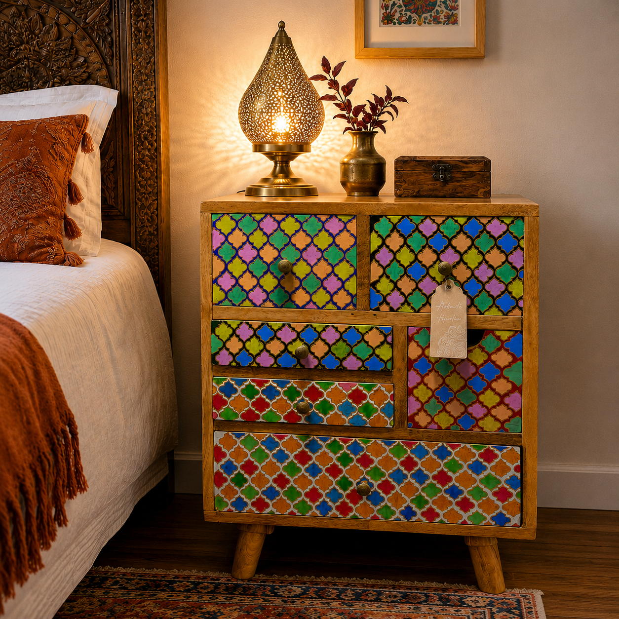 Vintage Oriental Nightstand