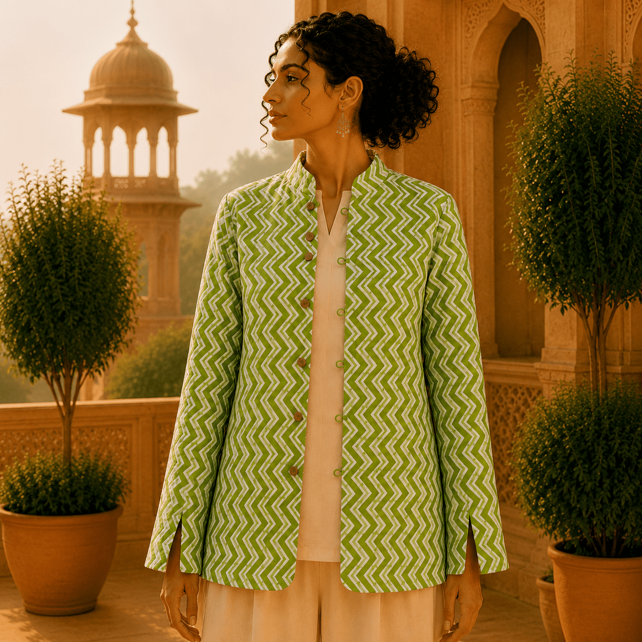 Chaqueta Doble Faz Verde Manzana - BOUTIQUEDELAINDIA