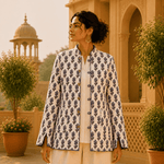 Chaqueta Doble Faz Indigo Lotus - BOUTIQUEDELAINDIA