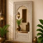 Espejo Palacio Blanco Oriental Vintage - BOUTIQUEDELAINDIA