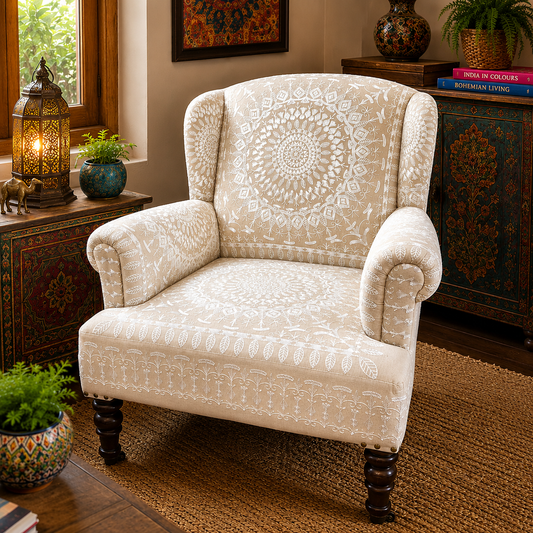 Sofá o Poltrona Elegante con bordados inspirados en mándalas