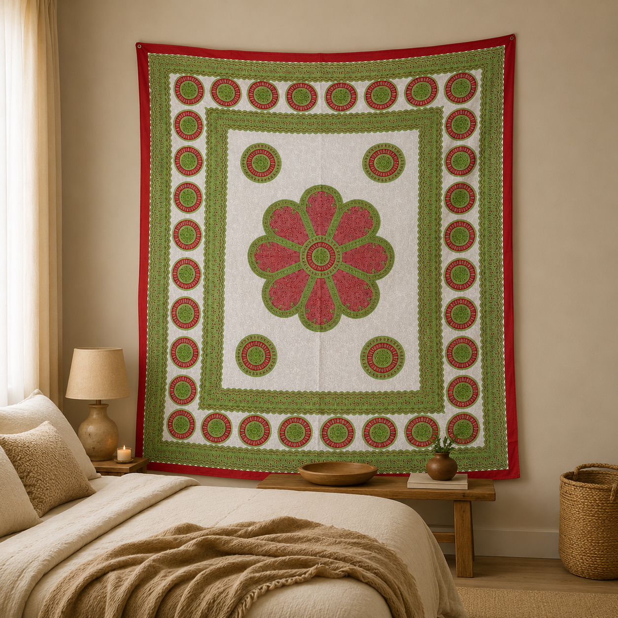 Tapiz decorativo grande, tapiz de pared, tapiz mandala, tela decorativa, Boutique de la India en Colombia 