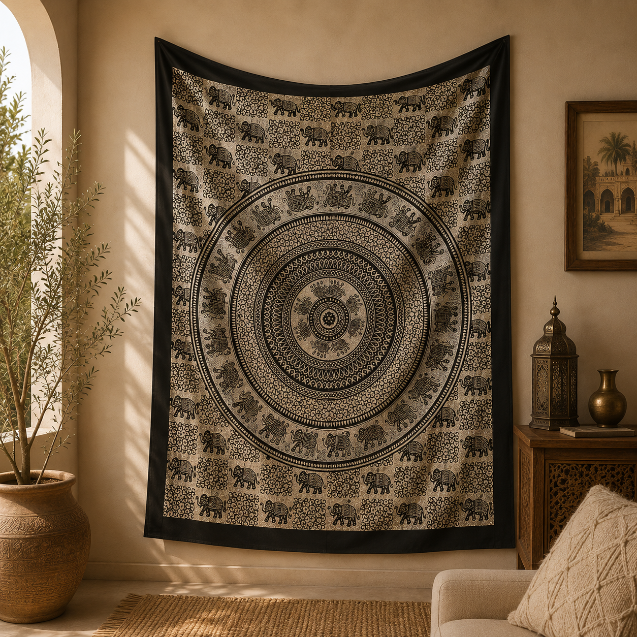 Tapiz decorativo grande, tapiz de pared, tapiz mandala, tela decorativa, Boutique de la India en Colombia 