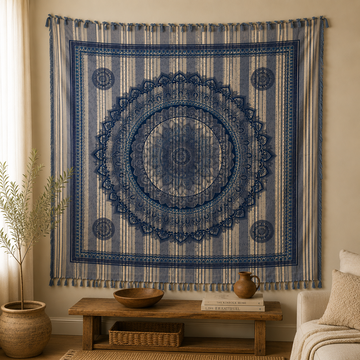 Tapiz decorativo grande, tapiz de pared, tapiz mandala, tela decorativa, Boutique de la India en Colombia 